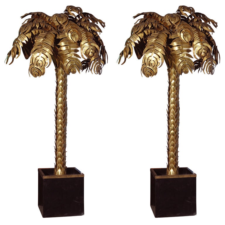 Pair of Italian Palm Tree Floor Lamps at 1stdibs