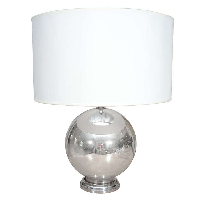 Glass Globe Table Lamps on Vintage Mercury Glass Globe Table Lamp At 1stdibs