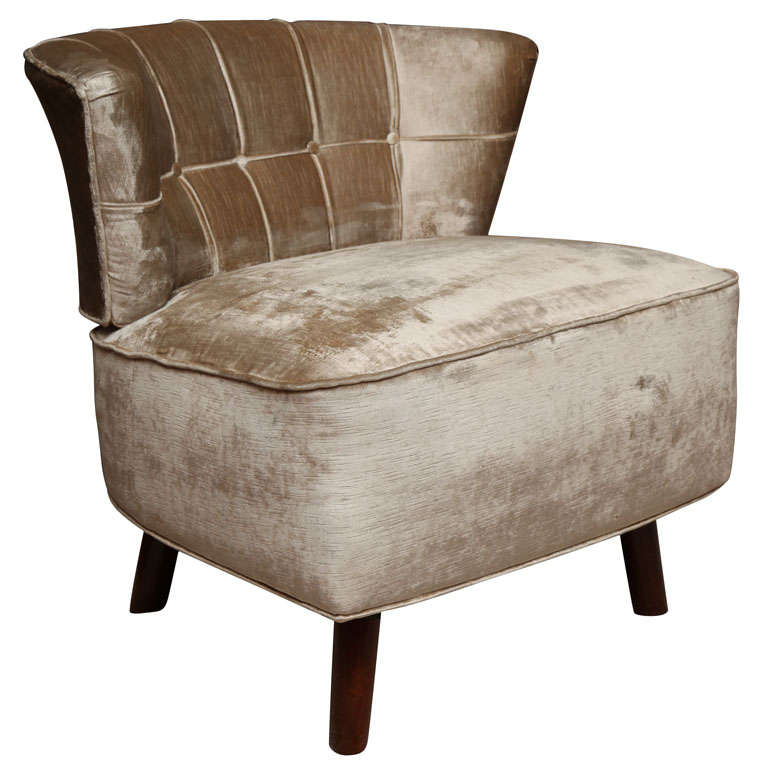 Mid Century Modern Glamorous Accent Chair in Velvet at 1stdibs