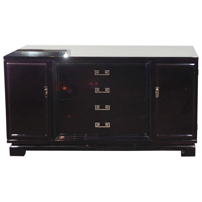 Modernist Sideboard with Stylized Greek Pulls by Kittinger at 1stdibs