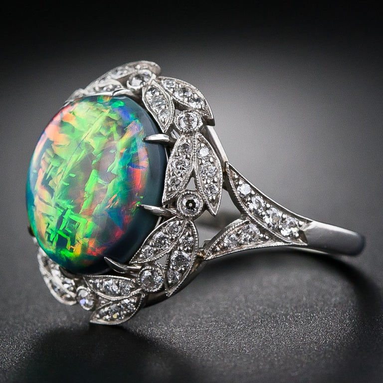 Gem Fire Opal and Diamond Ring image 5