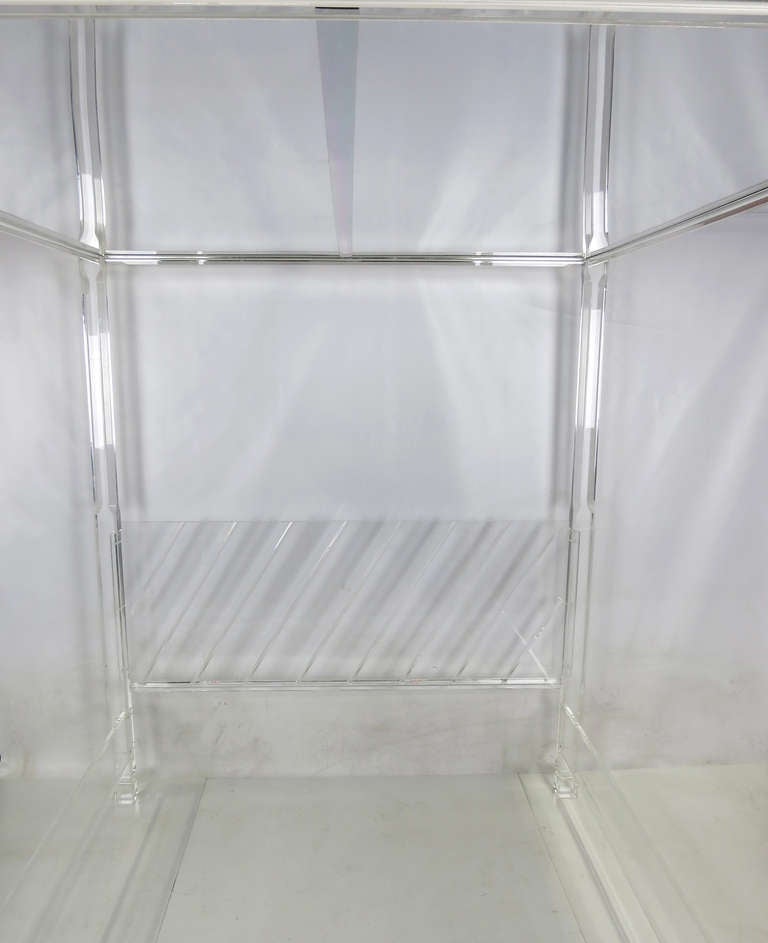 Spectacular Lucite Poster Bed With Mirror Canopy at 1stdibs