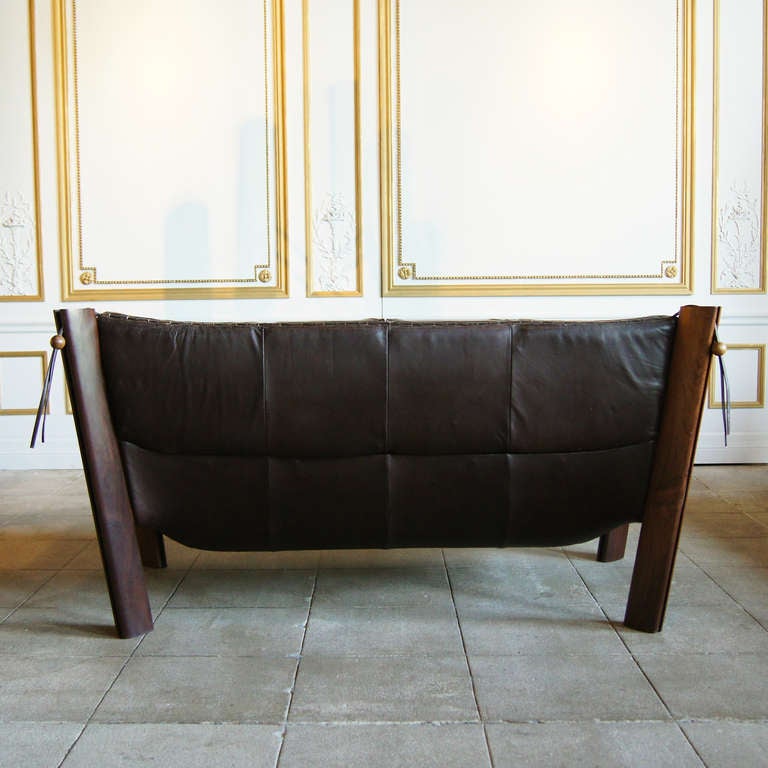 Leather Lounge Sofa by Percival Lafer, Brazil, Circa 1960 image 3