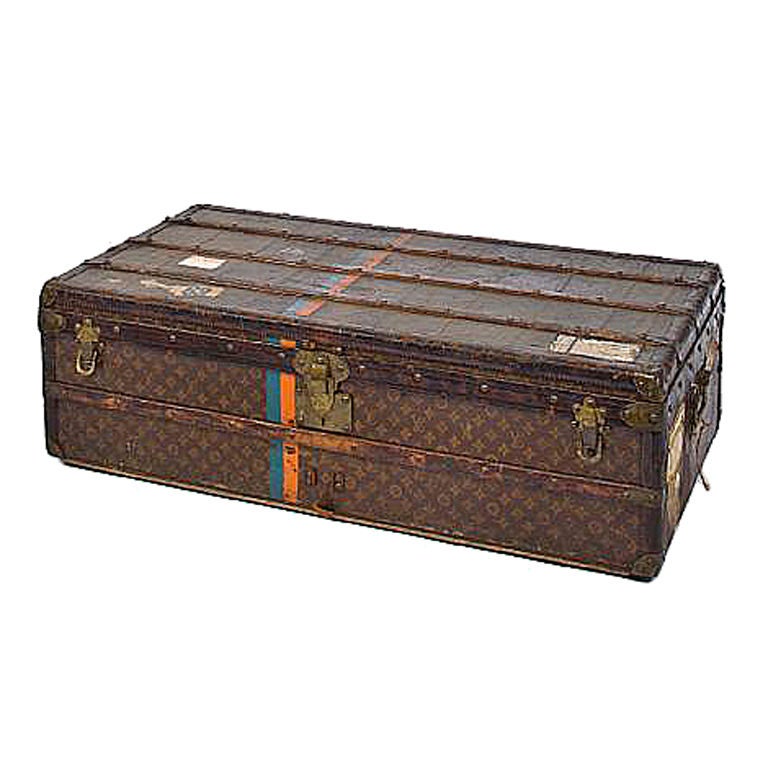 An early vintage Louis Vuitton Flat Steamer Trunk at 1stdibs