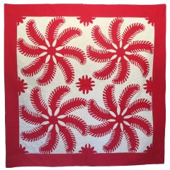 Red and White Applique Quilt