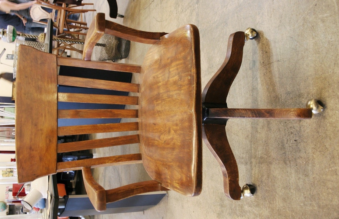 Vintage Wooden Desk Chair at 1stdibs
