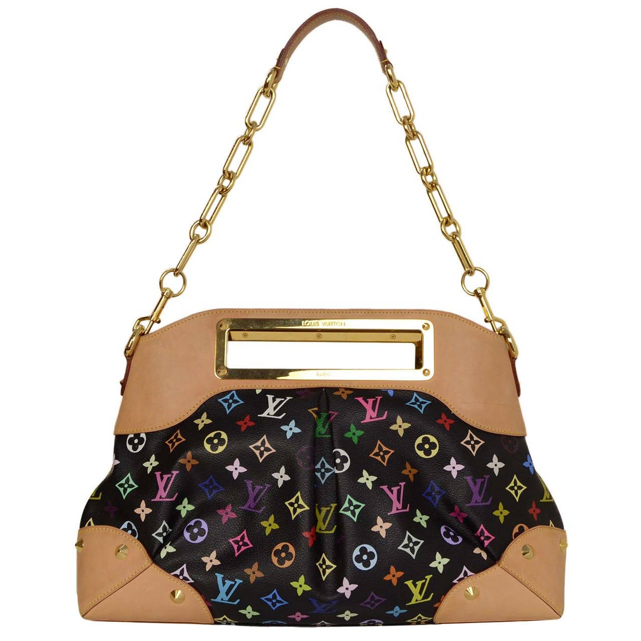 LOUIS VUITTON Black and Multi-Color Monogram Canvas Judy MM Bag GHW at 1stdibs