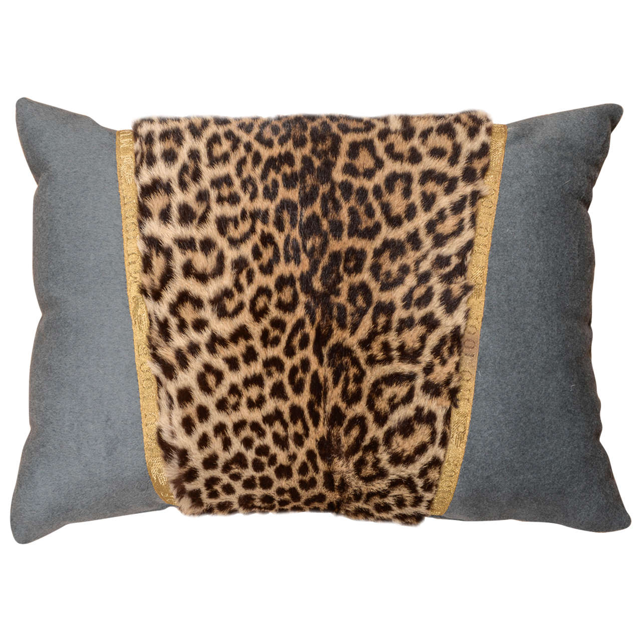 Early 20th-century Leopard skin pillow