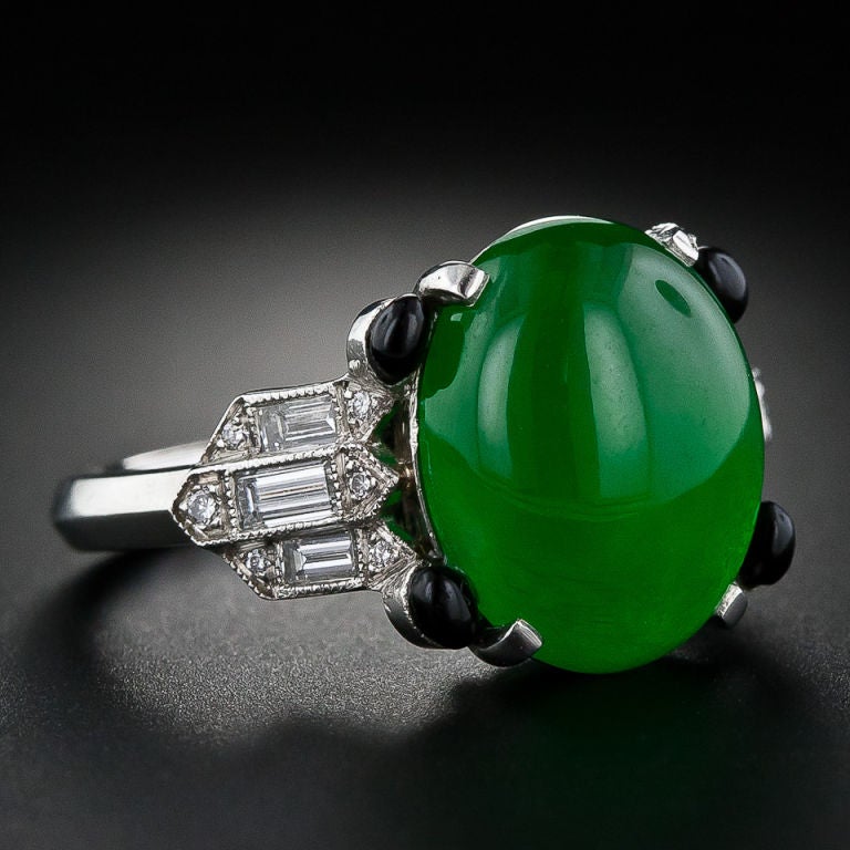 Imperial Jadeite and Diamond Ring at 1stdibs