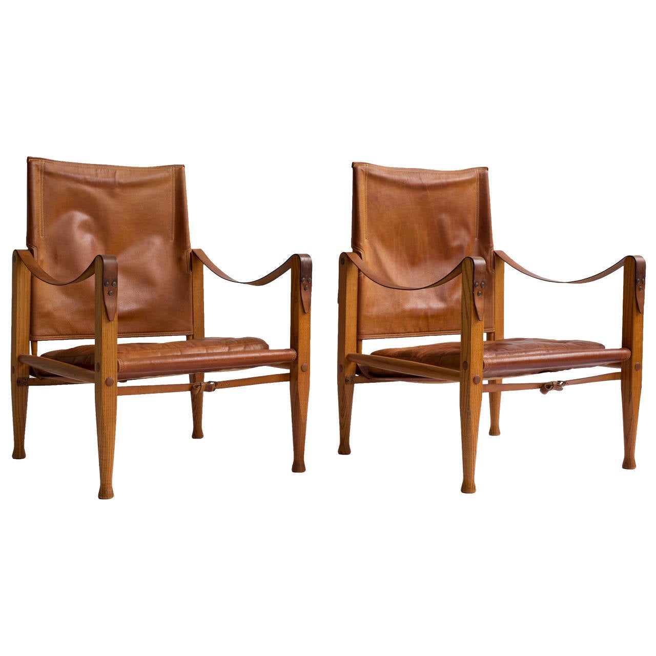 Pair of Kaare Klint Safari chairs for Rud Rasmussen, 1933