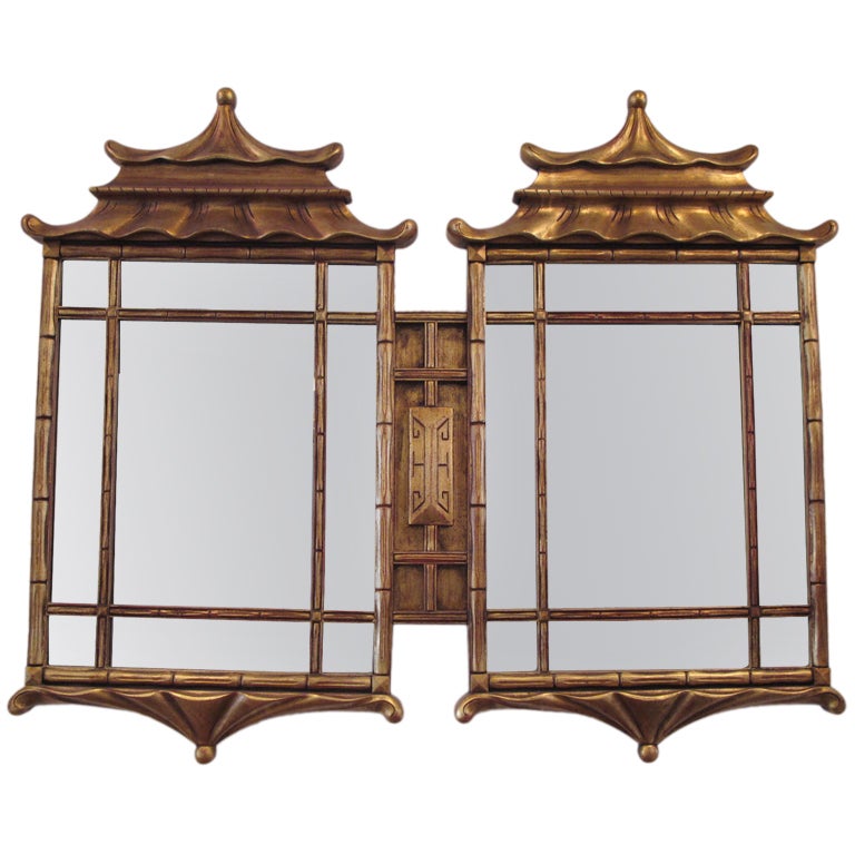 A Large Asian Style Decorative Mirror at 1stdibs