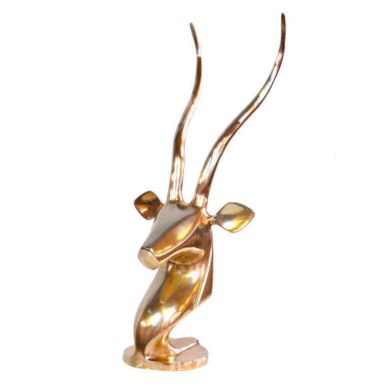 Brass gazelle head, 1970