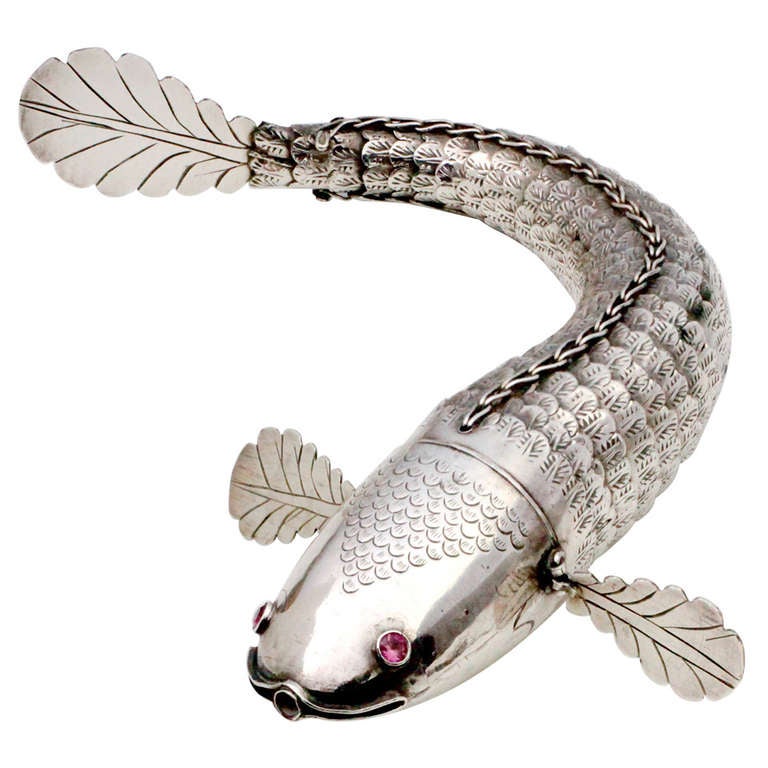 Articulated silver fish, 19th century
