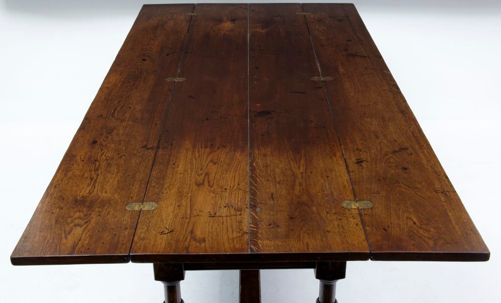 Large English Made Oak Flip Top Dining Table at 1stdibs