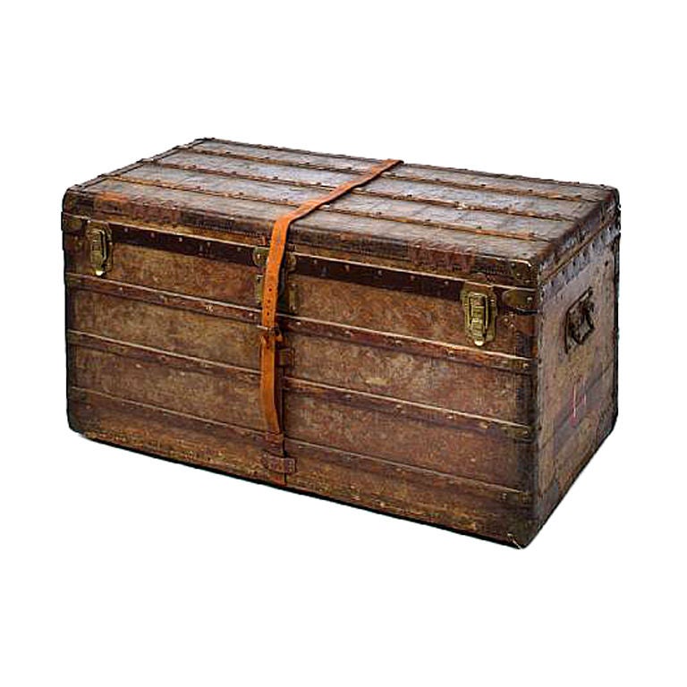 An Early Vintage Louis Vuitton Steamer Trunk large at 1stdibs