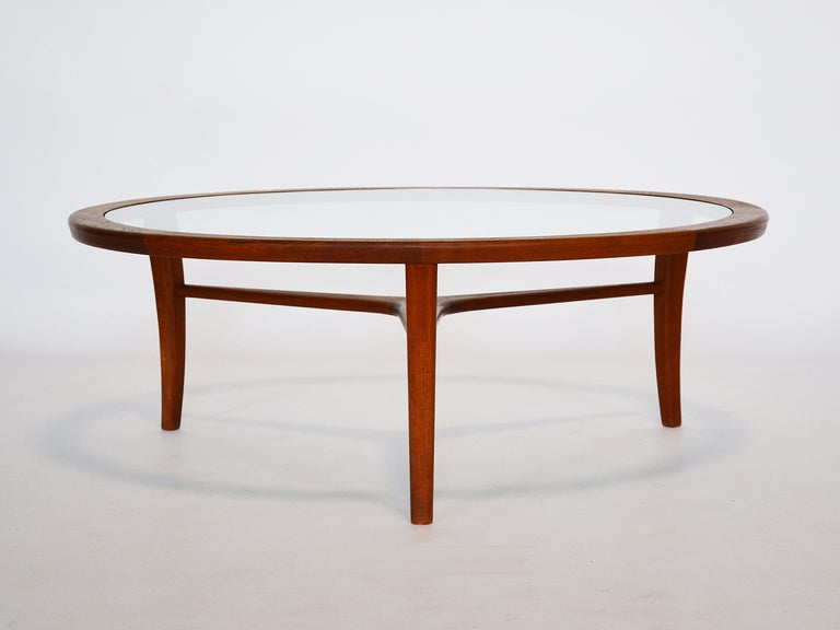 Danish Coffee Table In Teak With Glass Top at 1stdibs