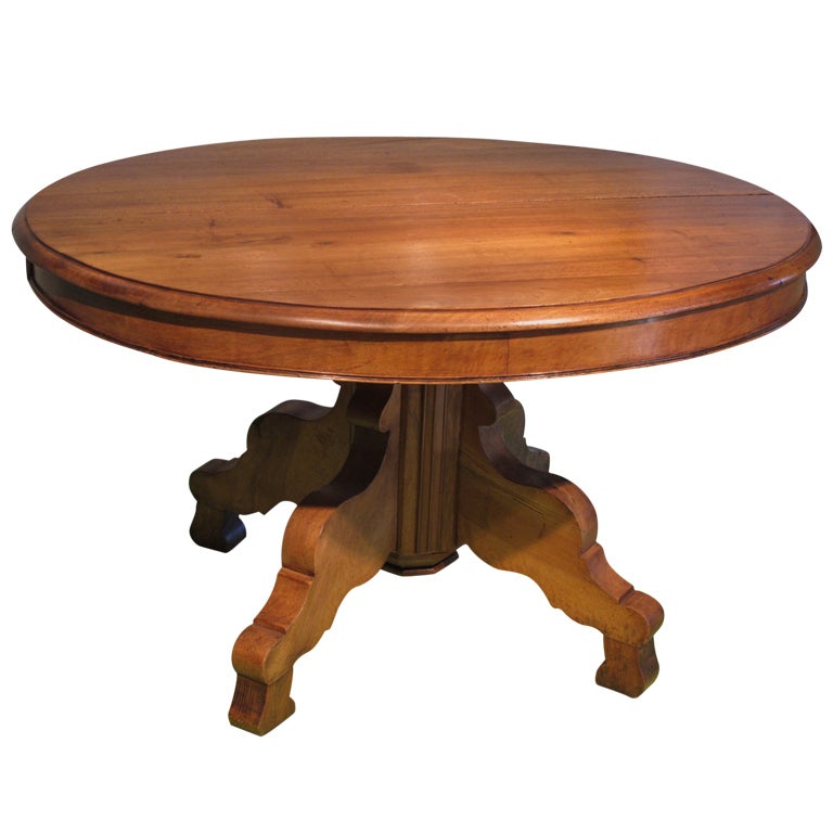 Oval Pedestal Dining Table with 2 Large Finished Extension Leaves at