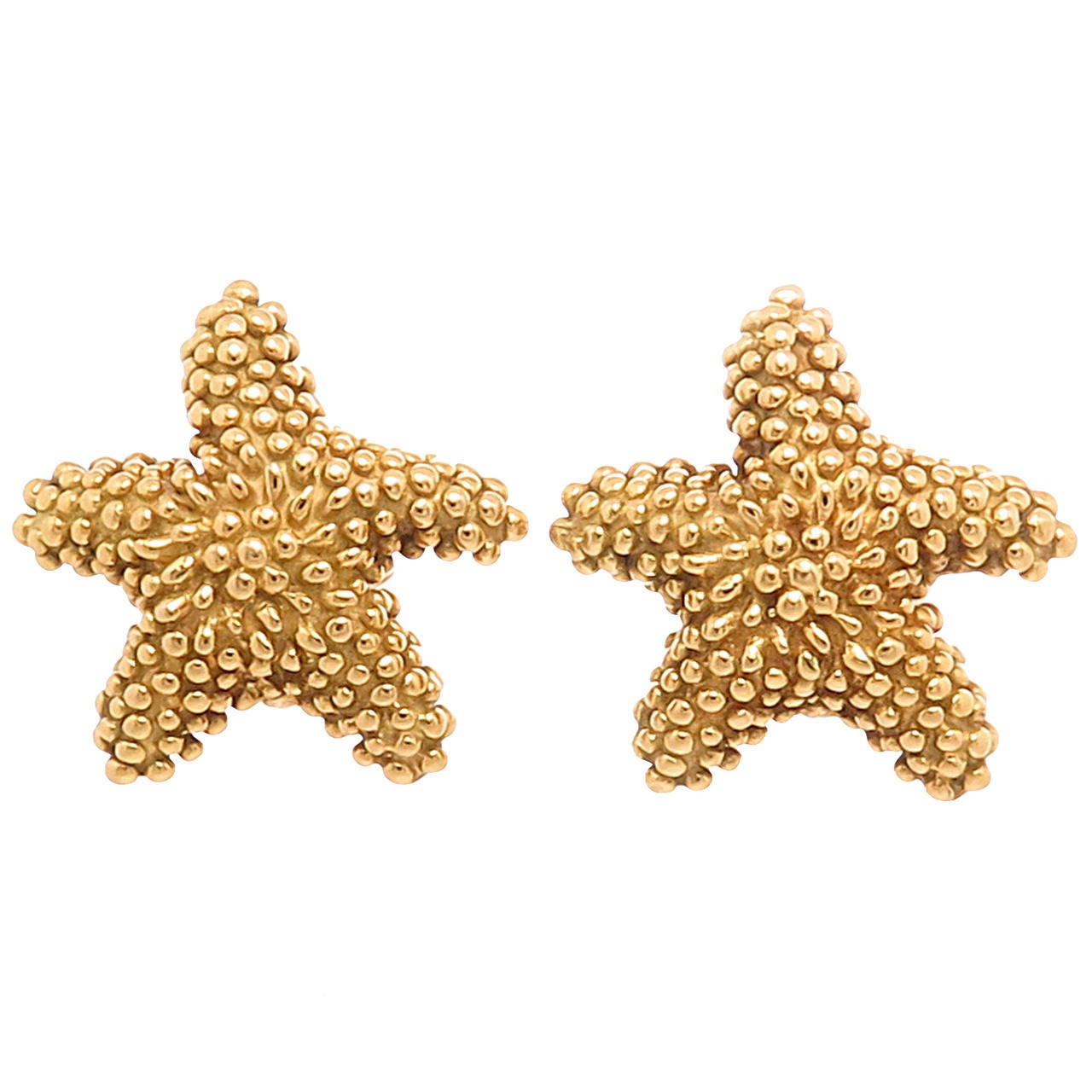Tiffany and Co. Yellow Gold Starfish Earrings at 1stdibs