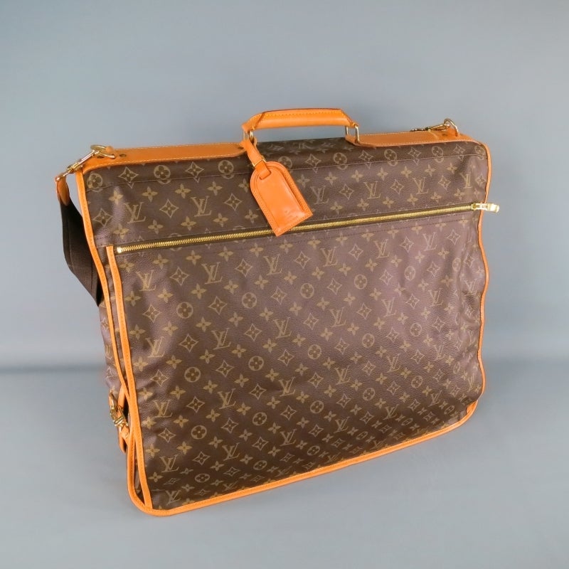 Vintage LOUIS VUITTON Brown Canvas Travel Garment Bag at 1stdibs