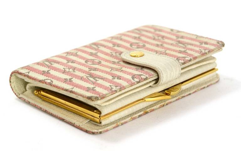 Louis Vuitton Monogram Mini Lin Red and White Stripe French Purse Wallet at 1stdibs