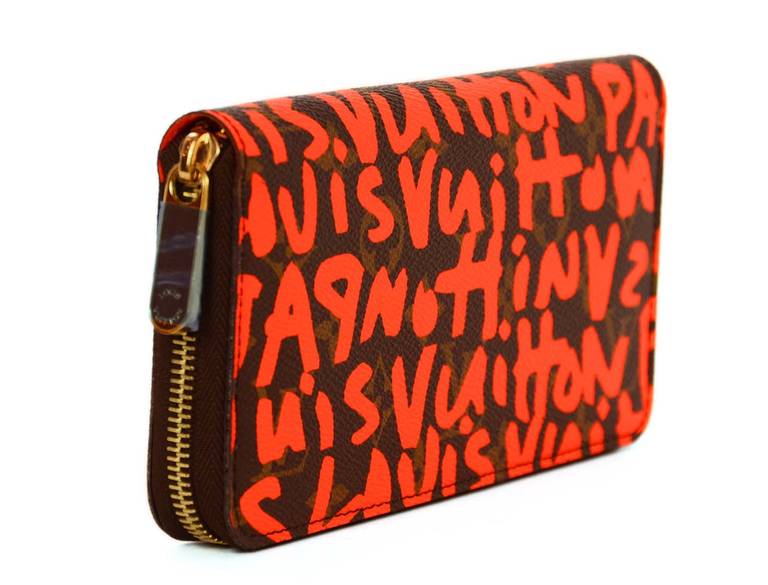 Louis Vuitton Limited Editiion Stephen Sprouse Neon Orange Graffiti Zippy Wallet at 1stdibs